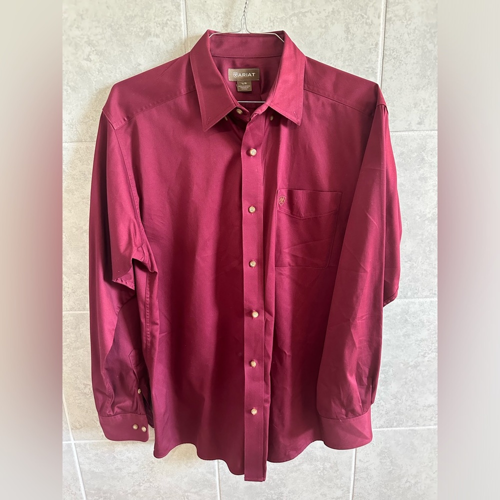 Maroon Ariat button up